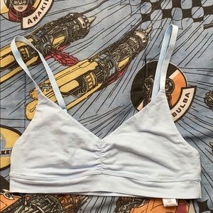 Forever 21 Light Blue Ruched Knit Bralette
